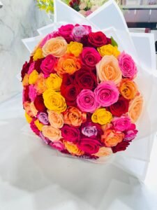 Rainbow Bouquet Qatar | Colorful Fresh Flower Arrangement
