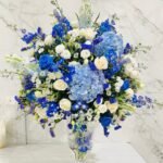 Elegant Blue & White Floral Arrangement | Luxury Fresh Flowers